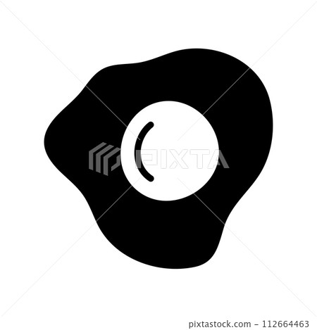 Fried egg with yolk. Healthy nutritious breakfast. Vector illustration 112664463