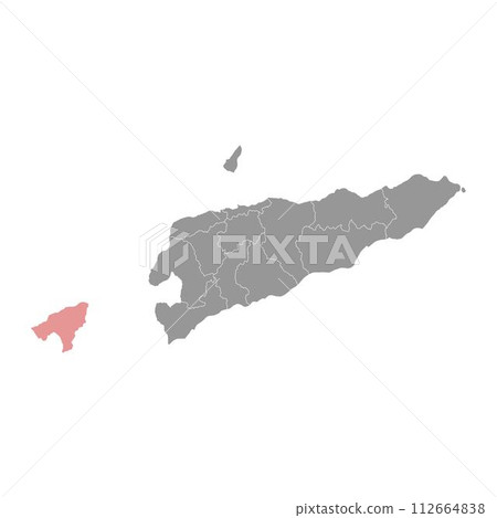 Oecusse map, administrative division of East Timor. Vector illustration. Oecusse map, administrative division of East Timor. Vector illustration. 112664838
