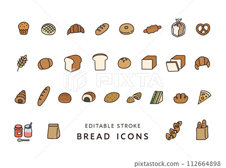 Various bread icon set (color) 112664898