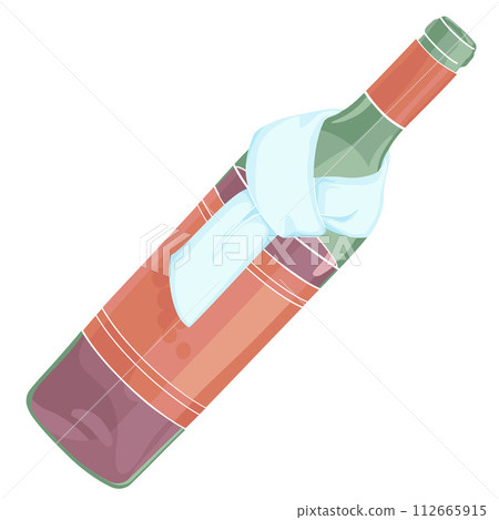 open red white bottle color vector illustration 112665915