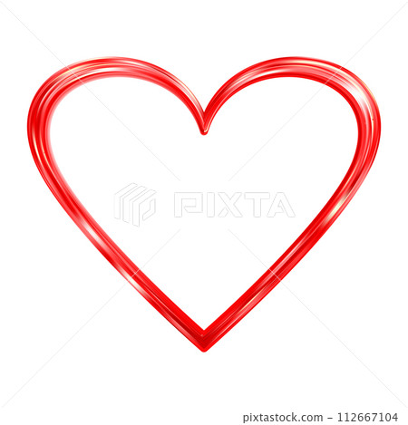 Thin gold heart frame. Golden realistic heart border. Luxury symbol of love. 112667104