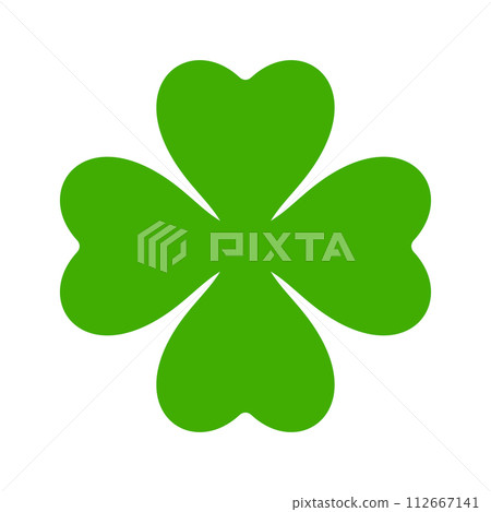 Flat shamrock icon. Clover four leaves logo. Green floral symbol. 112667141