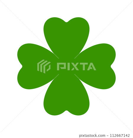Flat shamrock icon. Clover four leaves logo. Green floral symbol. 112667142