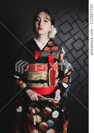 黑色長袖和服,黑色長袖和服,新娘服裝 112667150
