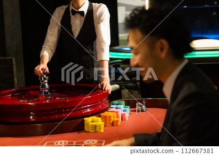 Man loses at roulette casino Man loses at roulette casino 112667381