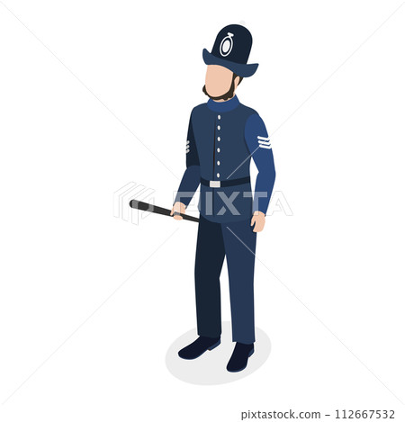 3D Isometric Flat Vector Set of British People Set, Victorian Era Persons. Item 2 112667532
