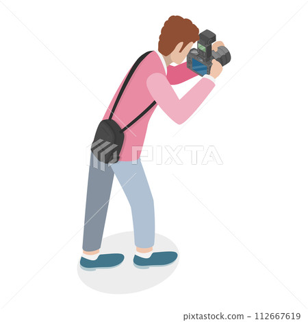 3D Isometric Flat Vector Set of Photographers, Creative Profession or Occupation. Item 6 3D Isometric Flat Vector Set of Photographers, Creative Profession or Occupation. Item 6 112667619