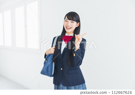 High school girl in uniform 112667628