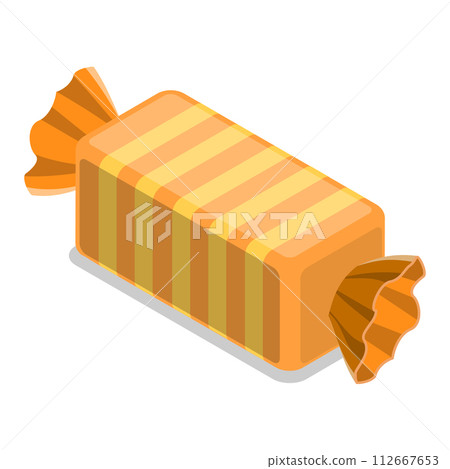 3D Isometric Flat Vector Set of Candies, Caramel Sweet Lollipops. Item 6 112667653