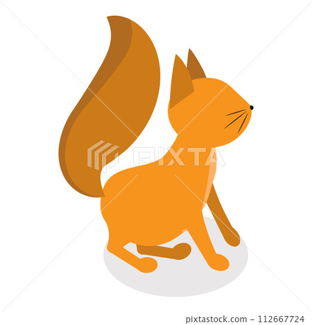 3D Isometric Flat Vector Set of Zoo Animals, WildLife Collection. Item 7 112667724