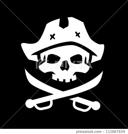 Sea pirate skull, logo, symbol. 112667839