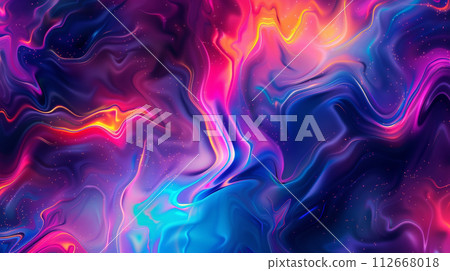 Astral Luminescence: Vivid Fluorescent Delight. Generative AI 112668018