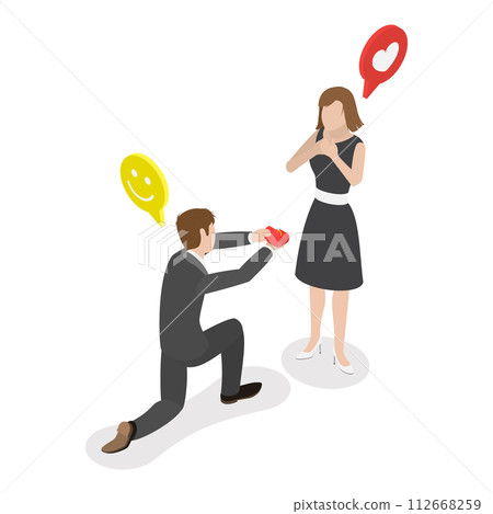 3D Isometric Flat Vector Illustration of Romantic Dating, Sparetime of Loving People. Item 3 112668259