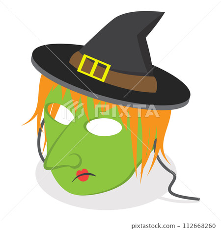 3D Isometric Flat Vector Set of Halloween Face Masks, Carnaval Costumes. Item 3 112668260
