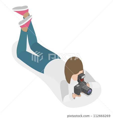 3D Isometric Flat Vector Set of Photographers, Creative Profession or Occupation. Item 5 112668269