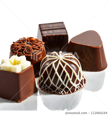 Fashionable high-class chocolate white background 112668284