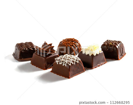 Fashionable high-class chocolate white background 112668295
