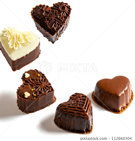 Fashionable high-class chocolate white background 112668304