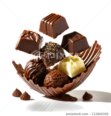 Fashionable high-class chocolate white background 112668309