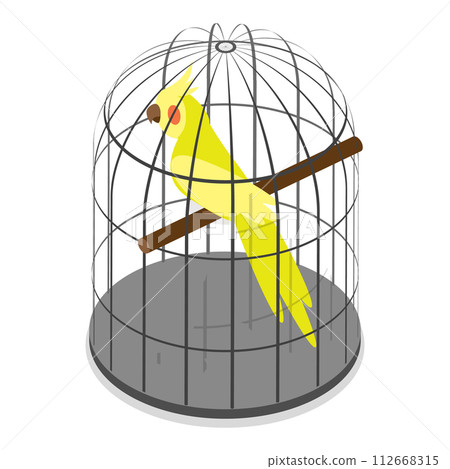 3D Isometric Flat Vector Set of Wild And Domestic Animals With Homes, Poultry Farming. Item 6 3D Isometric Flat Vector Set of Wild And Domestic Animals With Homes, Poultry Farming. Item 6 112668315