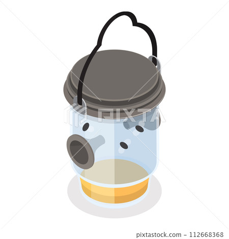 3D Isometric Flat Vector Set of Wild Animal and Insect Traps, Hunting and Trapping. Item 2 112668368