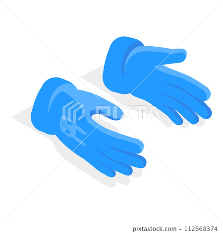 3D Isometric Flat Vector Set of Gloves, Oven Mitt and Potholder. Item 4 3D Isometric Flat Vector Set of Gloves, Oven Mitt and Potholder. Item 4 112668374
