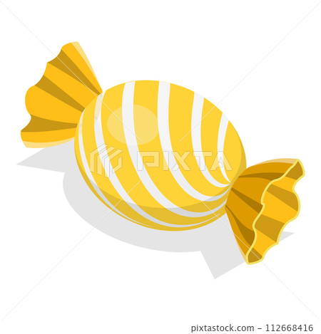 3D Isometric Flat Vector Set of Candies, Caramel Sweet Lollipops. Item 4 112668416