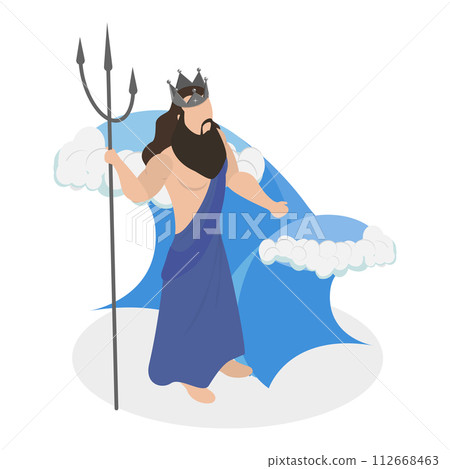 3D Isometric Flat Vector Illustration of Ancient Mythology Heroes, Zeus, Poseidon and Hades. Item 1 3D Isometric Flat Vector Illustration of Ancient Mythology Heroes, Zeus, Poseidon and Hades. Item 1 112668463