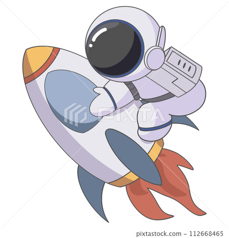 cartoon of a cute astronaut cartoon of a cute astronaut 112668465