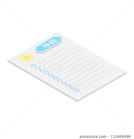 3D Isometric Flat Vector Set of Organized Notebooks, Notes for Daily Planner. Item 4 112668486