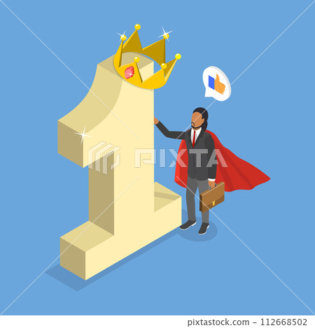 3D Isometric Flat Vector Illustration of Best Employee, Successful Businessman 3D Isometric Flat Vector Illustration of Best Employee, Successful Businessman 112668502