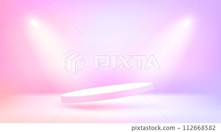 Bright vivd interior with soffits and flying pedestal. 3d vector illustration Bright vivd interior with soffits and flying pedestal. 3d vector illustration 112668582