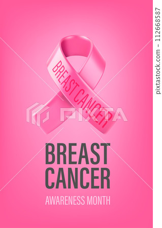 Breast cancer awareness month. 3d vector illustration 112668587