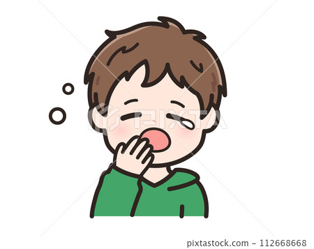 Illustration of a sleepy young man 112668668