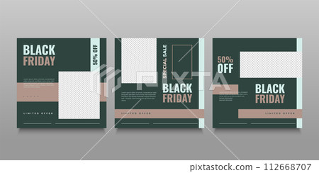 Black Friday sale social media post template in simple and minimalist style Black Friday sale social media post template in simple and minimalist style 112668707