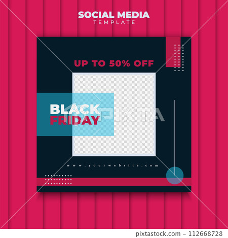Social media post template for black Friday sale promotion with colorful concept 112668728
