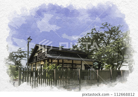 長野縣飯山市水彩風格飯山城跡公園交流展示館 112668812