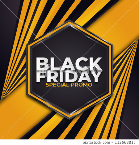 Black Friday sale banner with abstract concept in black and yellow style 112668815