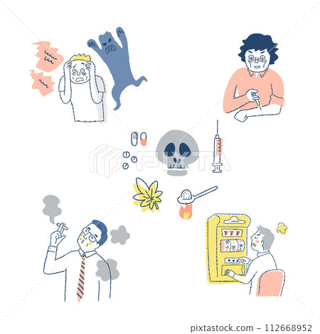 Illustration variation set of various addictions 112668952