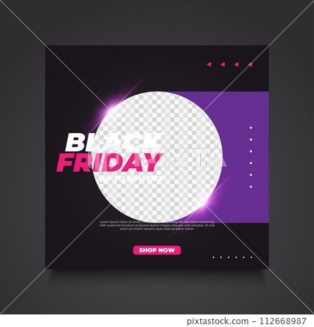 Black Friday sale banner template in modern style 112668987