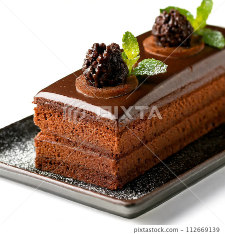 Rich and delicious chocolate cake 112669139