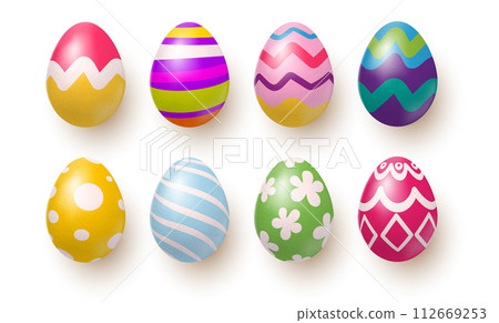 Set vector realistic easter eggs 112669253