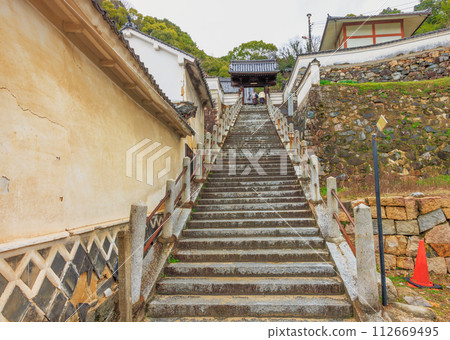 Saihoji Temple after the rain, stone stairs super wide angle (Takehara City, Hiroshima Prefecture) Saihoji Temple after the rain, stone stairs super wide angle (Takehara City, Hiroshima Prefecture) 112669495