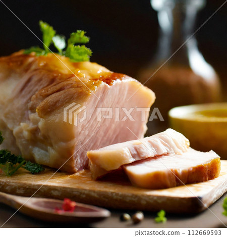 cut roast pork cut roast pork 112669593