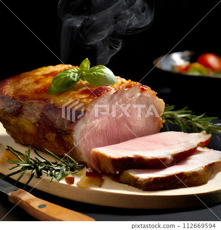 cut roast pork cut roast pork 112669594