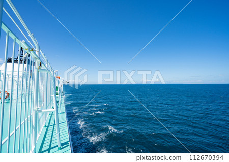 ship ferry sea blue sky clear sky journey ship ferry sea blue sky clear sky journey 112670394