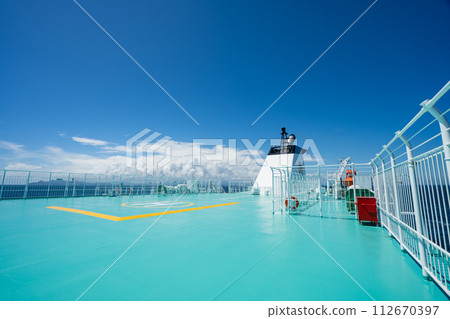 ship ferry sea blue sky clear sky journey ship ferry sea blue sky clear sky journey 112670397