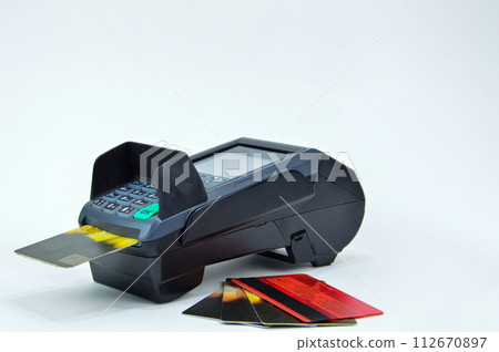 payment station .separate payment device on white background ecommerce and business payment station .separate payment device on white background ecommerce and business 112670897