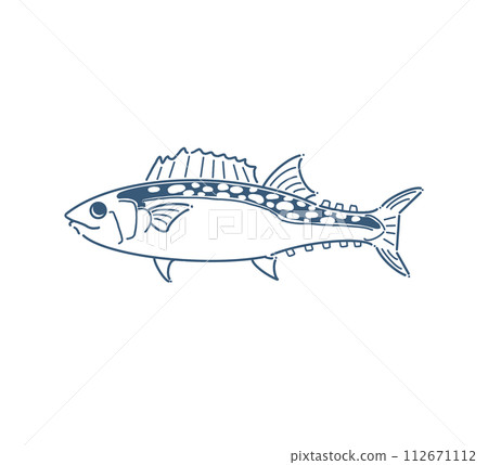 西班牙鯖魚線描 112671112