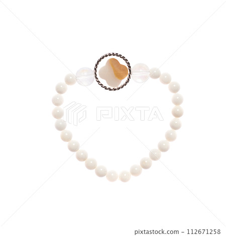 Jewelry female accessories. White bracelet isolated 112671258